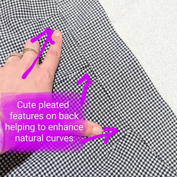 🎉George size 10 EUC pull on capri pants, black & white hounds tooth pattern - Picture 13 of 13